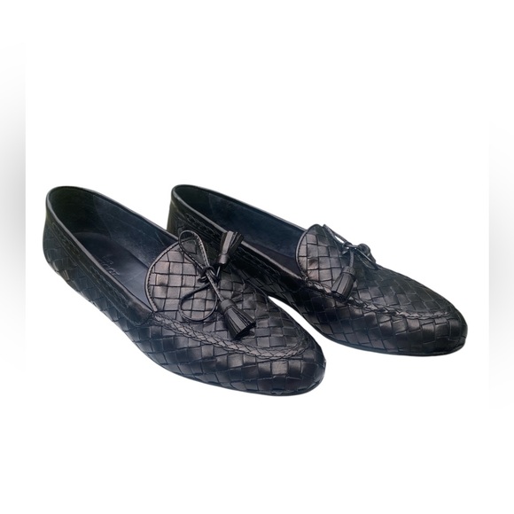 Sesto Meucci Black Woven Loafers - Picture 2 of 9